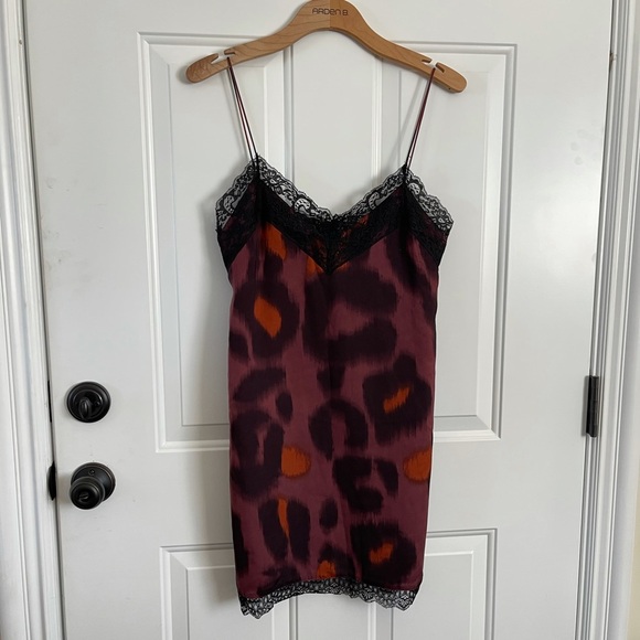Zara animal print slip dress with lace trim - Picture 3 of 7